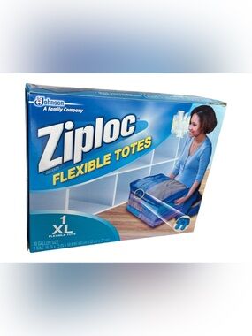 1 - Ziploc XL X-Large Flexible Storage Tote 10 Gallon Clear Plastic Sealed New